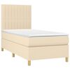 vidaXL Boxspringbett mit Matratze Creme 100x200 cm Stoff