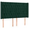 vidaXL Kopfteil mit Ohren Dunkelgr&uuml;n 163x16x118/128 cm Samt