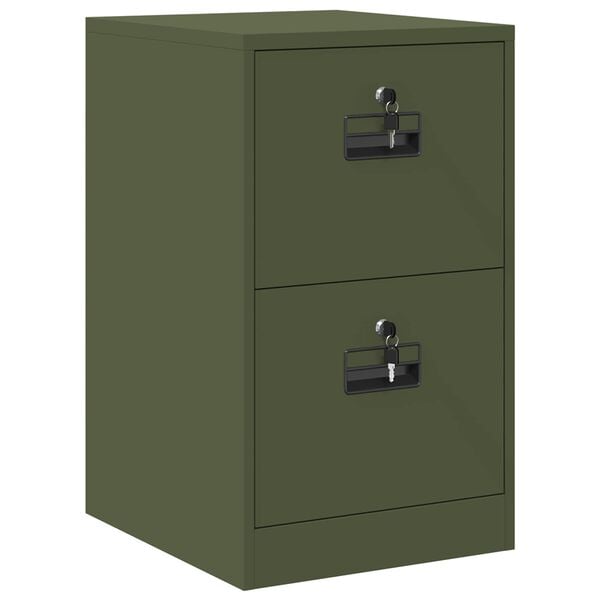 vidaXL Aktenschrank Olive Gr&uuml;n 44 x 50 x 74,5 cm Kaltgewalzter Stahl