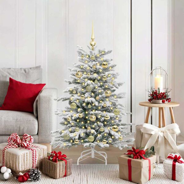 vidaXL Künstlicher klappbarer Weihnachtsbaum Weiß 120 cm PE und PVC