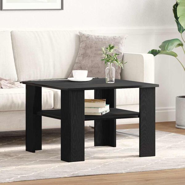vidaXL Couchtisch Schwarz Eichen-Optik 60 x 60 x 42 cm Holzwerkstoff