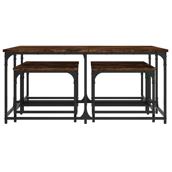 vidaXL Satztische 5 Stk. R&auml;uchereiche Holzwerkstoff