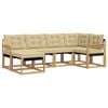 vidaXL Outdoor-Sofagarnitur mit Kissen 6 pcs Wei&szlig; und Beige