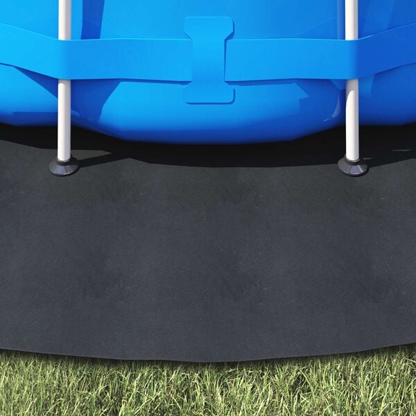 vidaXL Bodenfolie f&uuml;r Pools Schwarz &Oslash; 396 cm Vliesstoff