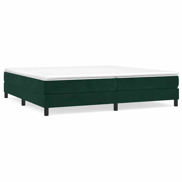 vidaXL Boxspringbett mit Matratze Dunkelgr&uuml;n 200x200 cm Samt