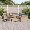 vidaXL Gartensofa-set mit Kissen 17 pcs Beige und Hellgrau Poly-Rattan