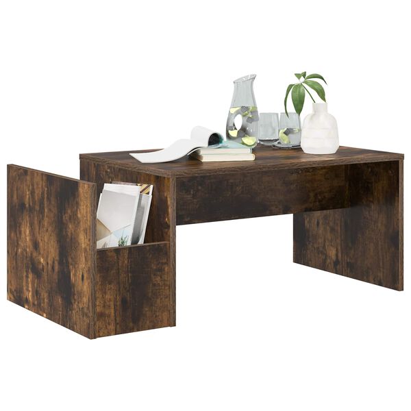 vidaXL Couchtisch Ger&auml;ucherte Eiche 90 x 45 x 35 cm Holzwerkstoff