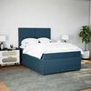 vidaXL Boxspringbett mit Matratze Blau 160x200 cm Samt
