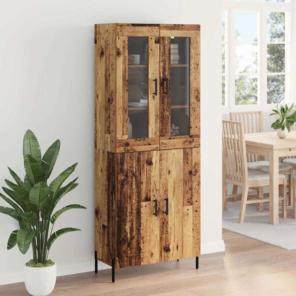 vidaXL Highboard Wandmontiert Altholz 69,5 x 34 x 180 cm Holzwerkstoff
