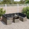 vidaXL Sofa Set mit Kissen 10 pcs Grau Poly-Rattan