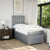 vidaXL Boxspringbett mit Matratze Hellgrau 80x200 cm Stoff