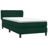 vidaXL Boxspringbett mit Matratze Dunkelgr&uuml;n 90x210 cm Samt