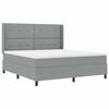 vidaXL LED Boxspringbett mit Kopfteil Hellgrau 180 x 200 cm Stoff