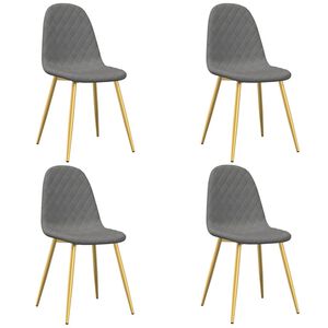vidaXL Esszimmerst&uuml;hle 4 Stk. Hellgrau Samt
