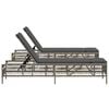 vidaXL Sonnenliegen mit Auflagen 2 Stk. Grau Poly Rattan