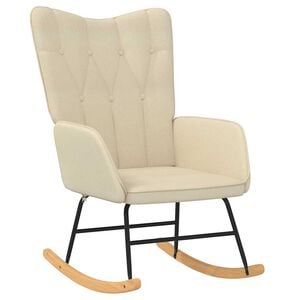 vidaXL Schaukelstuhl Creme Stoff