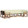 vidaXL Outdoor-Sofagarnitur mit Kissen 7 pcs Natur und Creme
