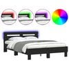 vidaXL Bett mit LED-Beleuchtung ohne Matratze Schwarz 120x200 cm