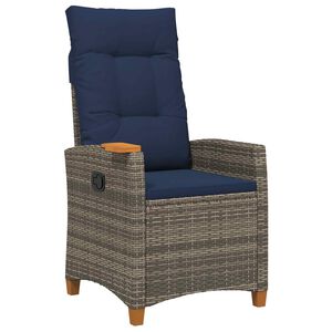 vidaXL Liegestuhl mit Teeteller 62 x 64 x 112 cm Poly-Rattan