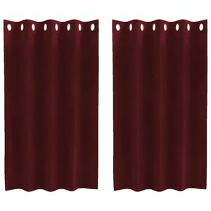 vidaXL Verdunkelungsvorh&auml;nge 2 pcs Weinrot 140 x 140 cm Samt