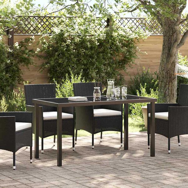vidaXL Gartentisch Schwarz 140 x 80 x 73 cm Massivholz Teak