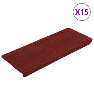 vidaXL Stufenmatten Selbstklebend 15 Stk. 65x24,5x3,5 cm Rot