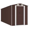 vidaXL Ger&auml;teschuppen Dunkelbraun 192x523x223 cm Verzinkter Stahl