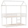 vidaXL Etagenbett mit Dach Weiß 90x190 cm Massivholz Kiefer