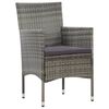 vidaXL 4-tlg. Garten-Lounge-Set mit Auflagen Poly Rattan Grau