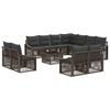 vidaXL Gartensofa-set 12 Stk. Grau Poly-Rattan