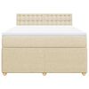 vidaXL Boxspringbett mit Matratze Creme 140x200 cm Stoff