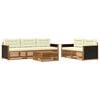 vidaXL Outdoor-Sofagarnitur 6 stk. Natur und Creme