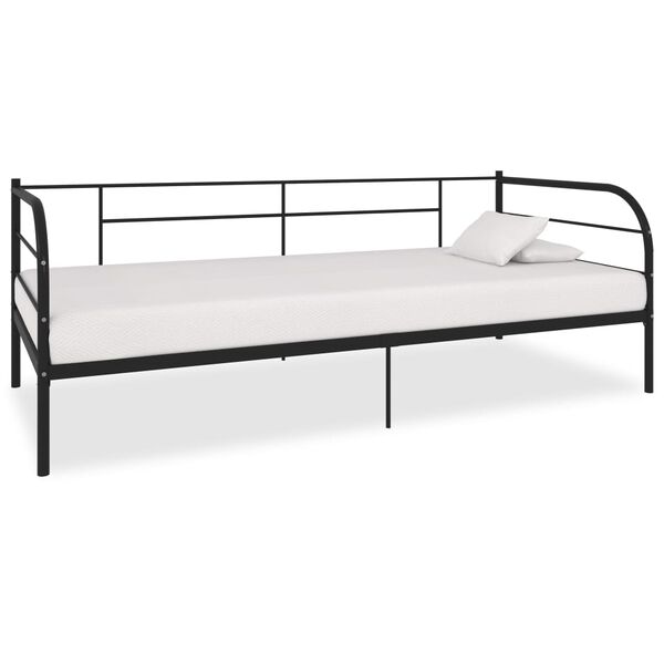 vidaXL Tagesbett-Rahmen Schwarz Metall 90×200 cm