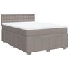 vidaXL Boxspringbett mit Matratze Taupe 140x200 cm Stoff