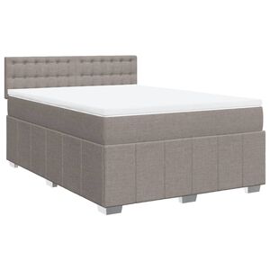 vidaXL Boxspringbett mit Matratze Taupe 140x200 cm Stoff
