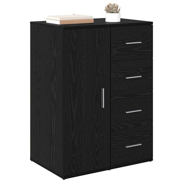 vidaXL Sideboard Schwarz Eichen-Optik 59 x 39 x 80 cm Holzwerkstoff