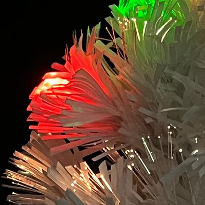 vidaXL Künstlicher Weihnachtsbaum mit Beleuchtung Weiß 64 cm Glasfaser