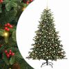 vidaXL Künstlicher Weihnachtsbaum mit 300 LEDs mit Ständer Grün 210 cm