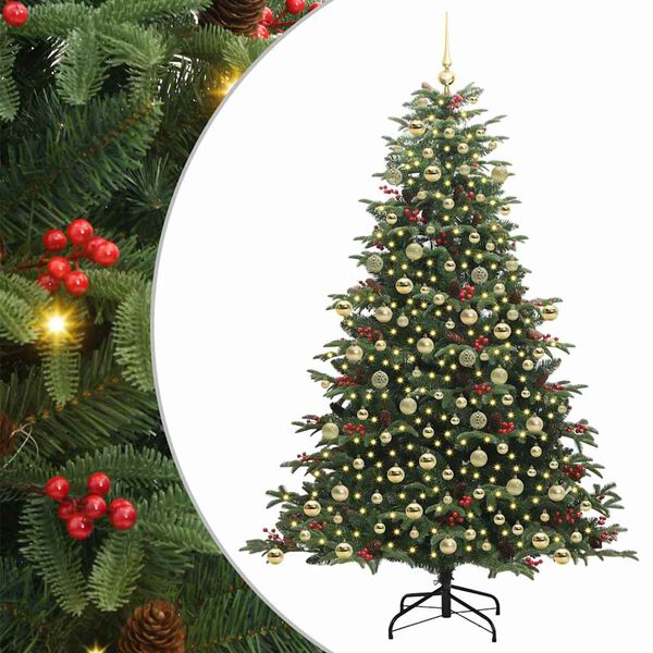 vidaXL Künstlicher Weihnachtsbaum mit 300 LEDs mit Ständer Grün 210 cm