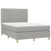 vidaXL Boxspringbett mit Matratze & LED Hellgrau 140x190 cm Stoff