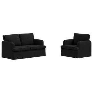 vidaXL Sofa 2 pcs Schwarz