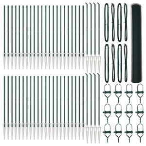 vidaXL Zaunpfosten Gr&uuml;n 100 x 1,2 m (25 mm Netz) Stahl und PVC