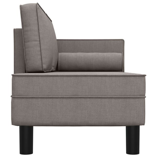 vidaXL Chaiselongue mit Kissen und Nackenrolle Taupe Stoff