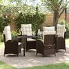 vidaXL Garten Essgruppe mit Kissen 5 pcs Braun Poly-Rattan
