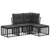 vidaXL Outdoor-Sofagarnitur Schwarz Polyester
