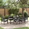 vidaXL Garten Essgruppe mit Kissen 7 pcs Schwarz Poly-Rattan
