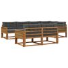 vidaXL Outdoor-Sofagarnitur mit Kissen 7 pcs Natur und Anthrazit