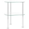 vidaXL Beistelltisch mit 2 Ablagen Transparent 38x38x50 cm Hartglas