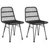 vidaXL Gartenst&uuml;hle 2 Stk. Schwarz 48x62x84 cm PE-Rattan