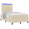 vidaXL Boxspringbett mit Matratze mit LED Creme 120 x 190 cm Stoff